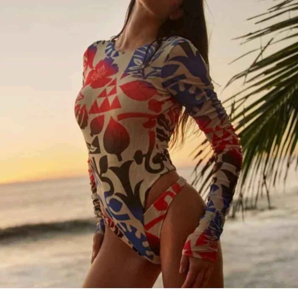 Agua Bendita Multicolor Floral Swimwear bodysuit